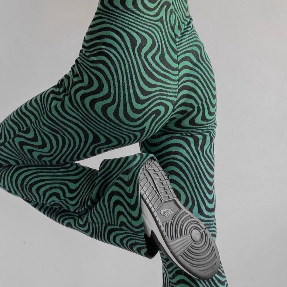UO Green Black Flare Pants